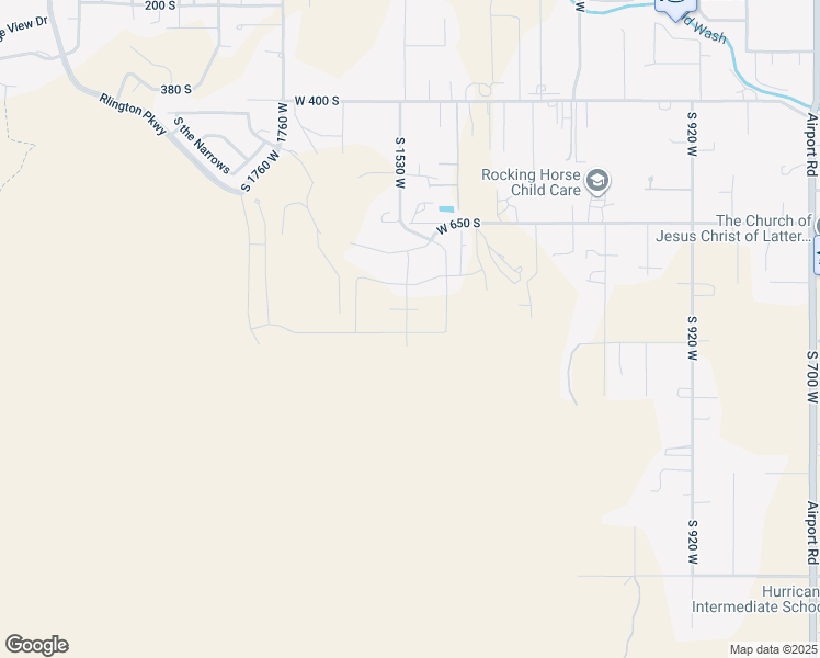 map of restaurants, bars, coffee shops, grocery stores, and more near 1522 West 840 South in Hurricane