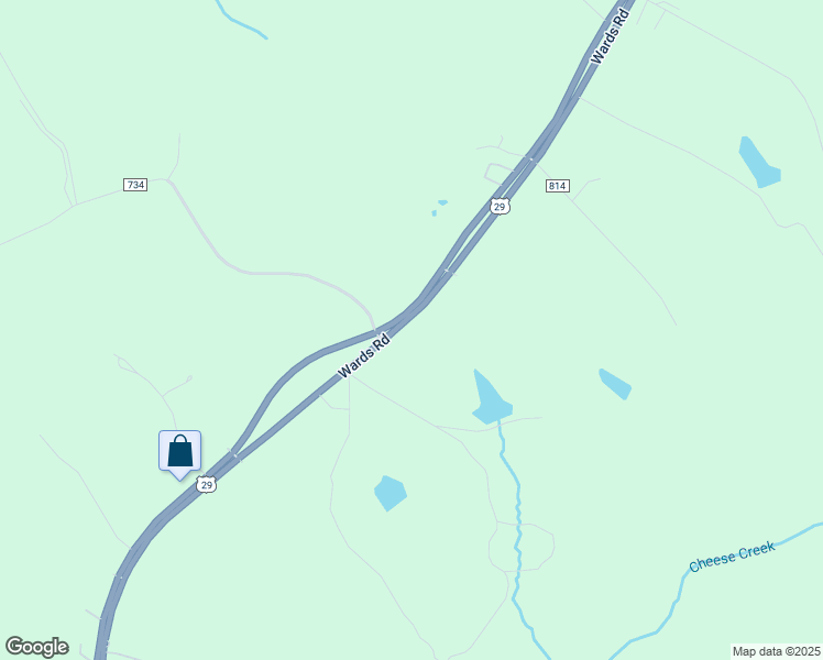 map of restaurants, bars, coffee shops, grocery stores, and more near 2279 Wards Road in Altavista