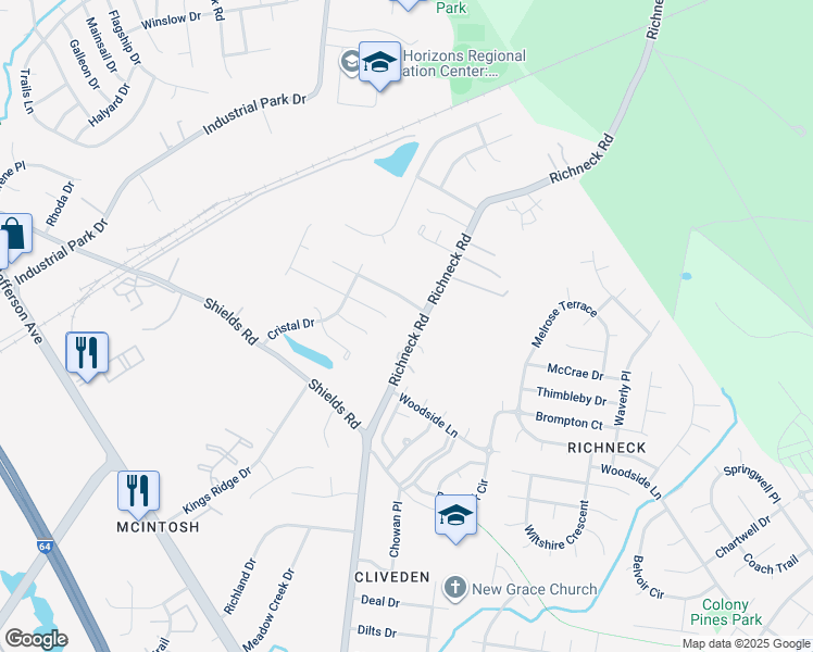 map of restaurants, bars, coffee shops, grocery stores, and more near 453 Richneck Road in Newport News