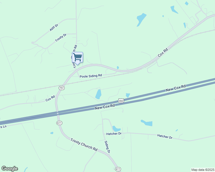 map of restaurants, bars, coffee shops, grocery stores, and more near 12656 Mikes Lane in Church Road