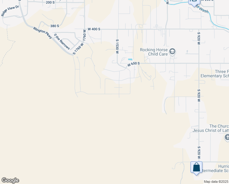 map of restaurants, bars, coffee shops, grocery stores, and more near 1576 West 840 South in Hurricane
