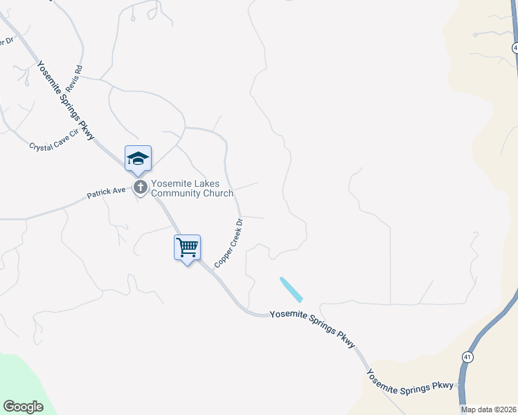 map of restaurants, bars, coffee shops, grocery stores, and more near 44293 Copper Creek Way in Coarsegold