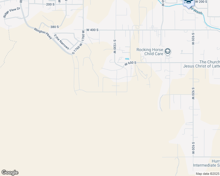 map of restaurants, bars, coffee shops, grocery stores, and more near 1611 West 800 South in Hurricane