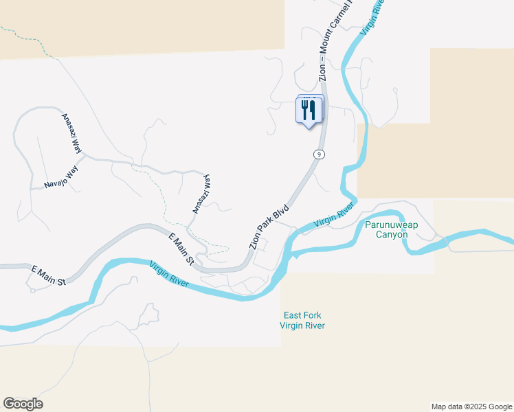 map of restaurants, bars, coffee shops, grocery stores, and more near 2613 Canyon Point Drive in Springdale