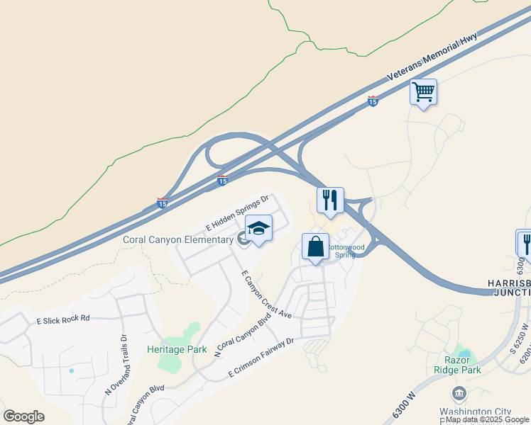 map of restaurants, bars, coffee shops, grocery stores, and more near 3565 East Sweetwater Springs Drive in Washington