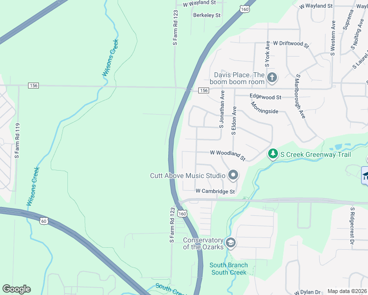 map of restaurants, bars, coffee shops, grocery stores, and more near 4042 West Woodland Street in Springfield