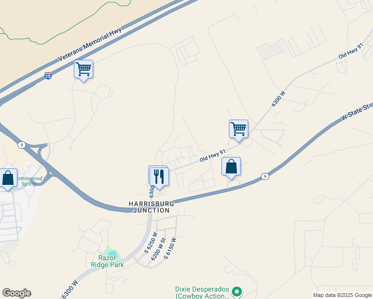 map of restaurants, bars, coffee shops, grocery stores, and more near 6159 Winding Way in Hurricane