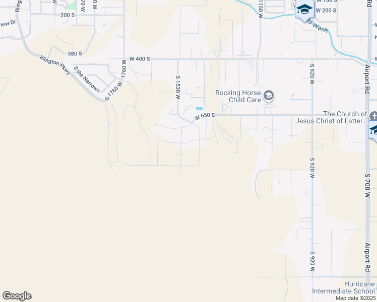 map of restaurants, bars, coffee shops, grocery stores, and more near 1516 West 800 South in Hurricane