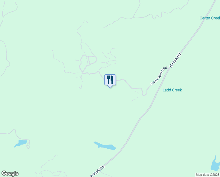 map of restaurants, bars, coffee shops, grocery stores, and more near 49610 House Ranch Road in O'Neals