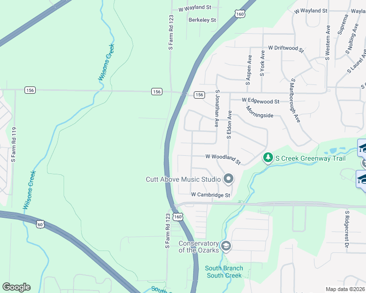 map of restaurants, bars, coffee shops, grocery stores, and more near 4042 West Woodland Street in Springfield