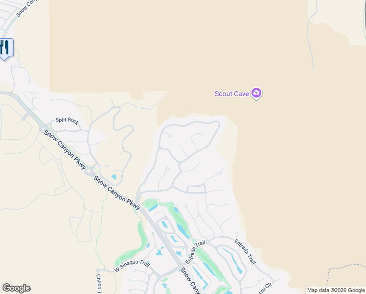 map of restaurants, bars, coffee shops, grocery stores, and more near 3052 North Snow Canyon Parkway in Saint George