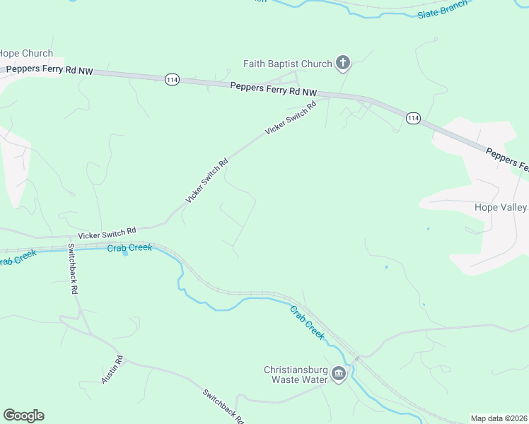 map of restaurants, bars, coffee shops, grocery stores, and more near 208-228 Easy Street in Christiansburg