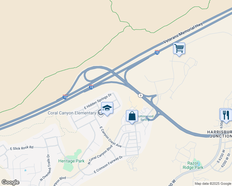 map of restaurants, bars, coffee shops, grocery stores, and more near 2518 North Expedition Lane in Washington