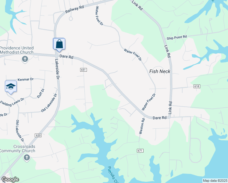 map of restaurants, bars, coffee shops, grocery stores, and more near 1013 Dare Road in Yorktown