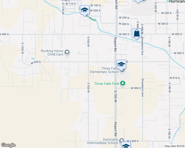 map of restaurants, bars, coffee shops, grocery stores, and more near 920 North in Hurricane