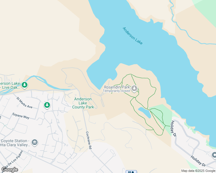 map of restaurants, bars, coffee shops, grocery stores, and more near Boat Launch in Morgan Hill