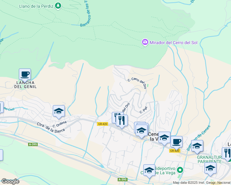 map of restaurants, bars, coffee shops, grocery stores, and more near 4 Calle Luis Cernuda in Cenes de la Vega