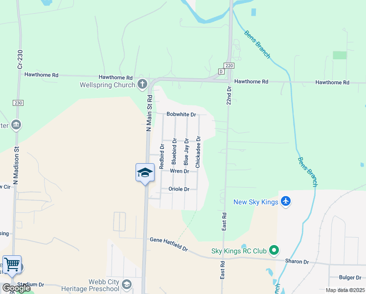 map of restaurants, bars, coffee shops, grocery stores, and more near 1936 Bluejay Drive in Webb City
