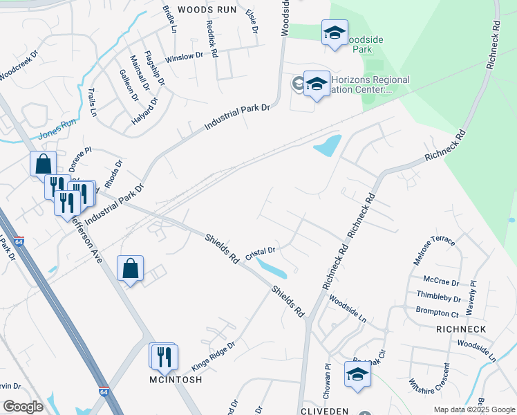 map of restaurants, bars, coffee shops, grocery stores, and more near 910 Sir Lionel Court in Newport News