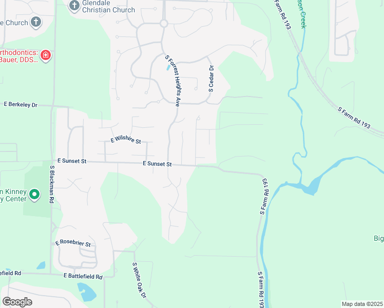 map of restaurants, bars, coffee shops, grocery stores, and more near 2573 South Mumford Avenue in Springfield
