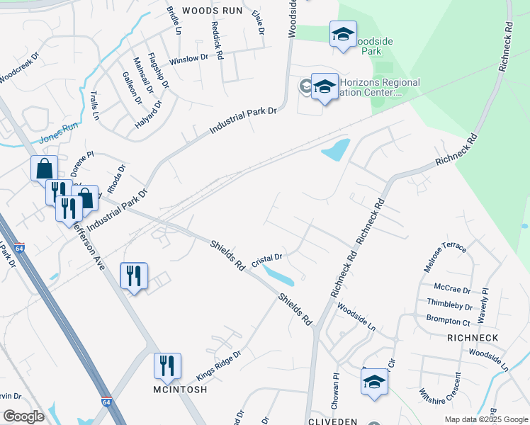 map of restaurants, bars, coffee shops, grocery stores, and more near 910 Sir Lionel Court in Newport News