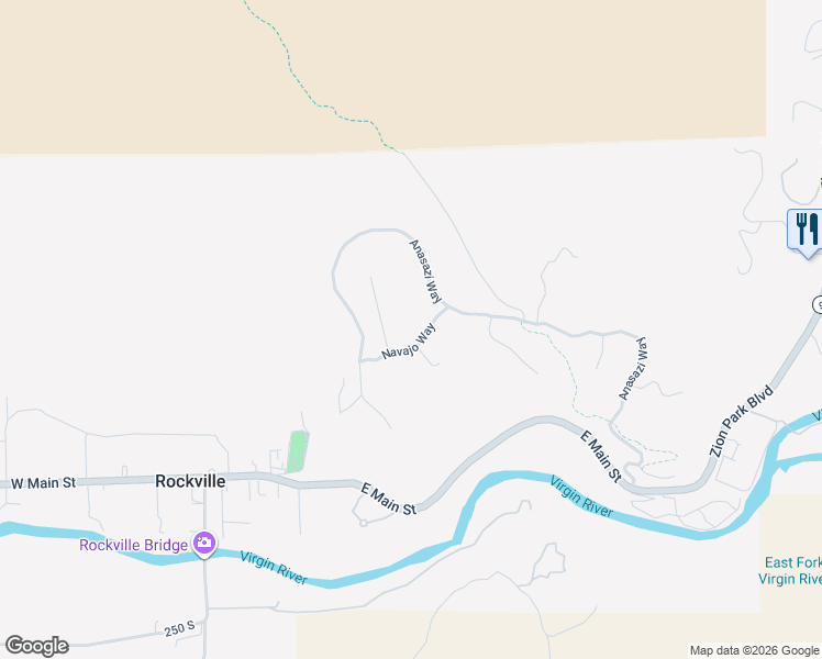 map of restaurants, bars, coffee shops, grocery stores, and more near 3002 Navajo Way in Springdale