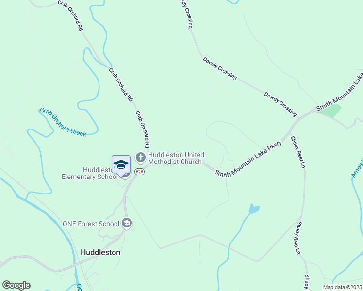 map of restaurants, bars, coffee shops, grocery stores, and more near 4277 Smith Mountain Lake Parkway in Huddleston