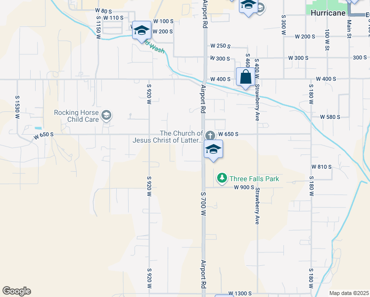 map of restaurants, bars, coffee shops, grocery stores, and more near 717 South 775 West in Hurricane