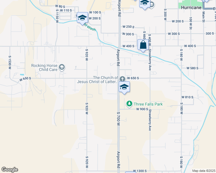 map of restaurants, bars, coffee shops, grocery stores, and more near 717 South 775 West in Hurricane