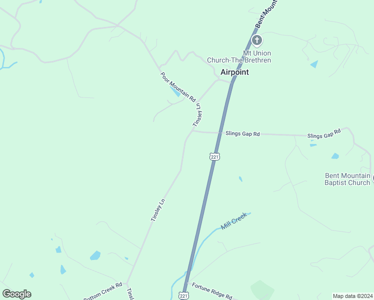 map of restaurants, bars, coffee shops, grocery stores, and more near 9744 Tinsley Lane in Bent Mountain