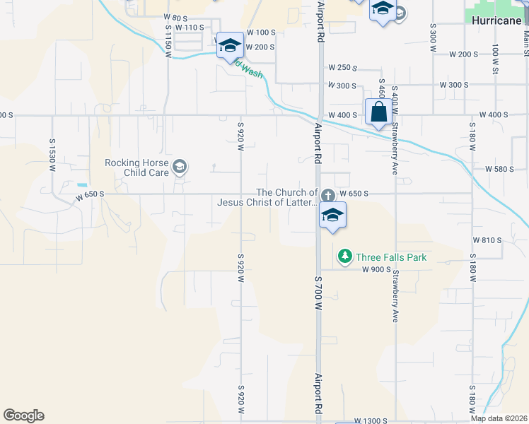 map of restaurants, bars, coffee shops, grocery stores, and more near 718 South 840 West in Hurricane