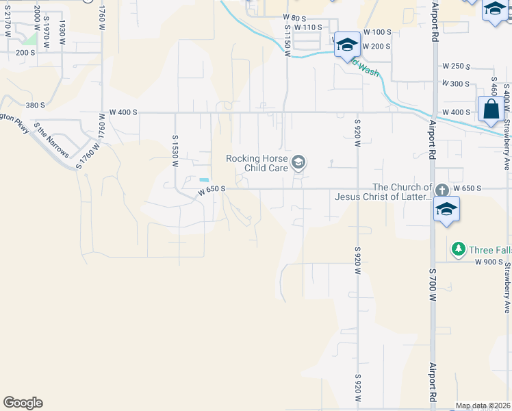 map of restaurants, bars, coffee shops, grocery stores, and more near 690 South 1220 West in Hurricane