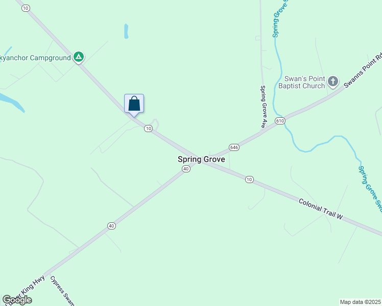 map of restaurants, bars, coffee shops, grocery stores, and more near 7928 Colonial Trail West in Spring Grove