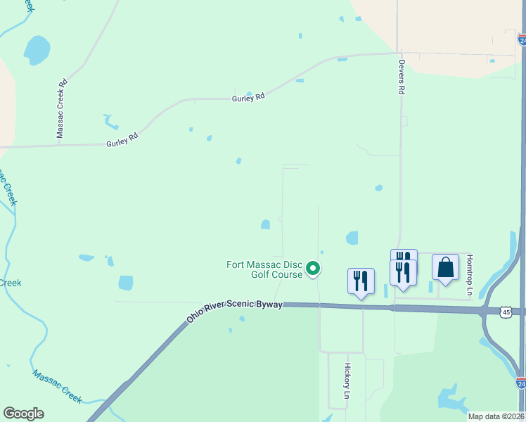 map of restaurants, bars, coffee shops, grocery stores, and more near Bullock Lane in Metropolis