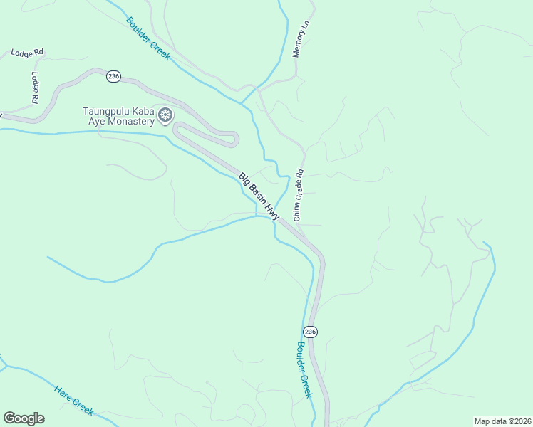 map of restaurants, bars, coffee shops, grocery stores, and more near 160 Branson Ranch Road in Boulder Creek