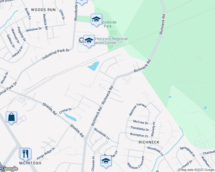 map of restaurants, bars, coffee shops, grocery stores, and more near 804 Fundy Court in Newport News