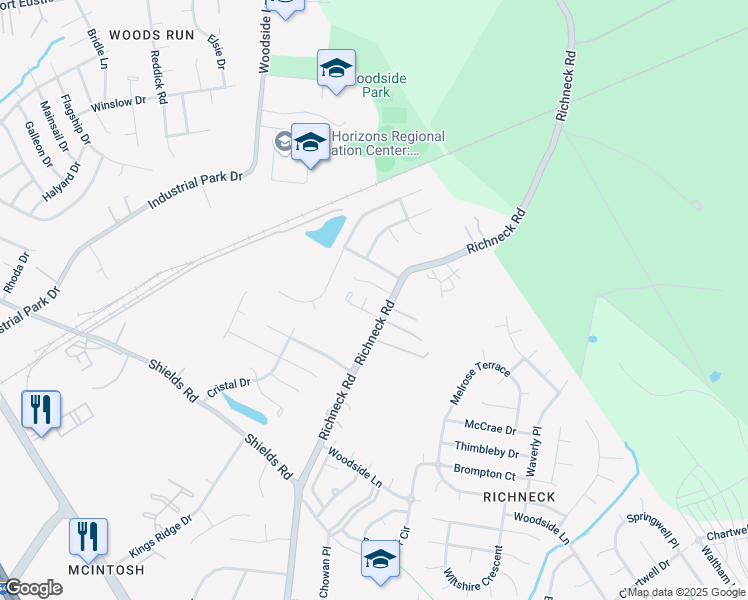 map of restaurants, bars, coffee shops, grocery stores, and more near 804 Fundy Court in Newport News