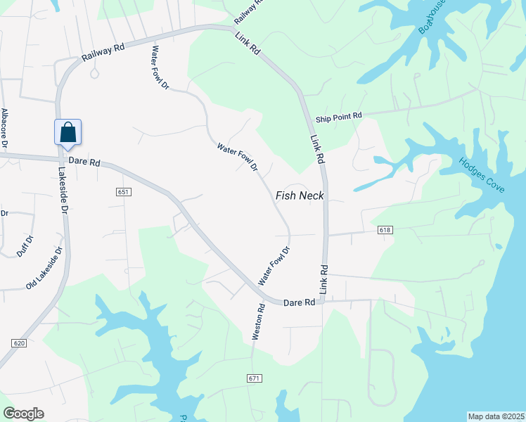 map of restaurants, bars, coffee shops, grocery stores, and more near 604 Water Fowl Drive in Yorktown