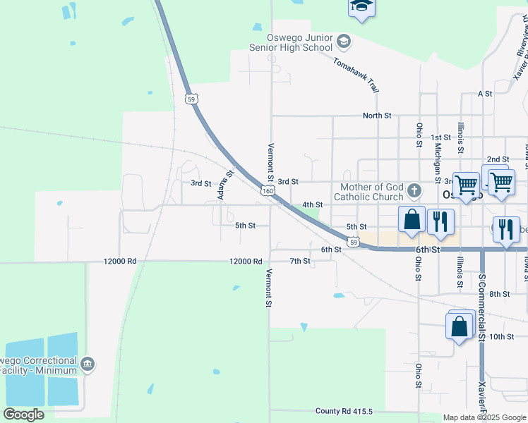 map of restaurants, bars, coffee shops, grocery stores, and more near 1800 4th Street in Oswego