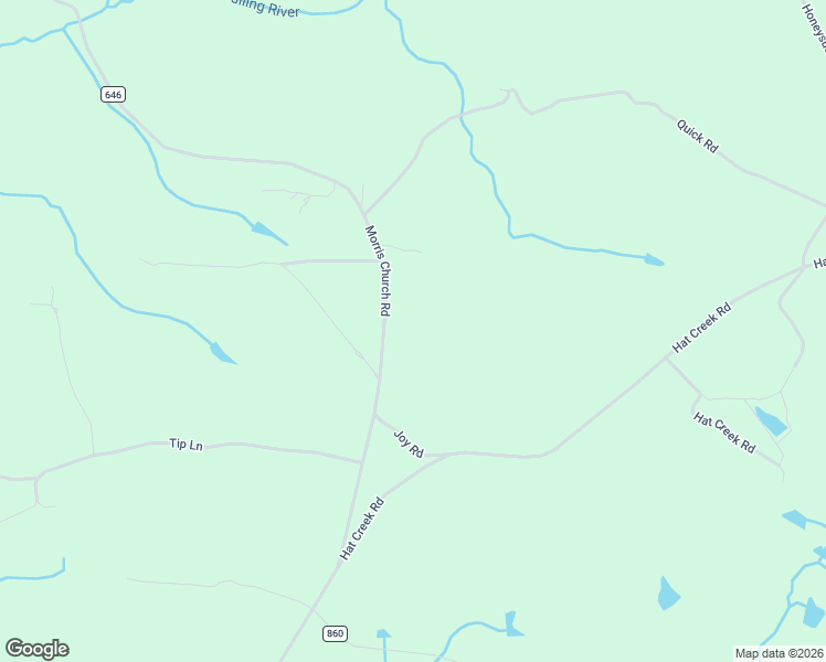map of restaurants, bars, coffee shops, grocery stores, and more near 2642 Morris Church Road in Brookneal