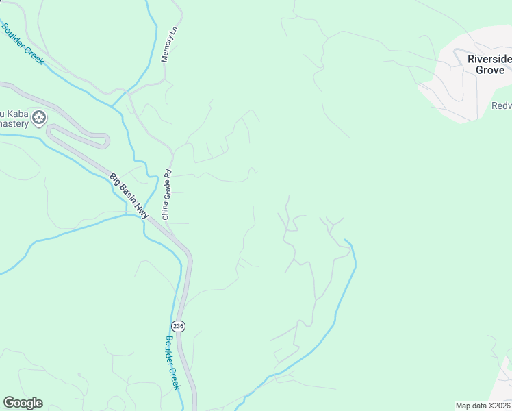 map of restaurants, bars, coffee shops, grocery stores, and more near 411 Midway Ranch Road in Boulder Creek