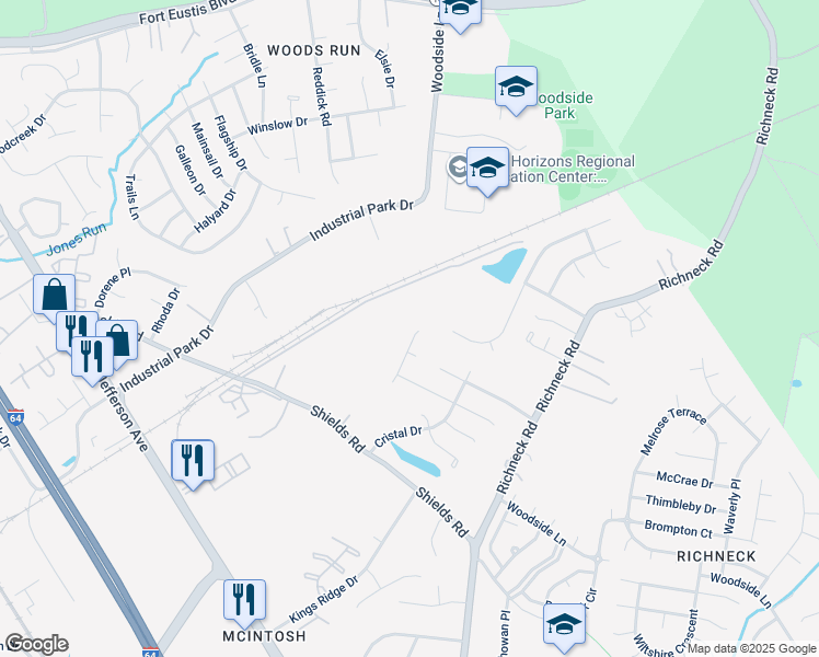 map of restaurants, bars, coffee shops, grocery stores, and more near 924 Sir Lionel Court in Newport News