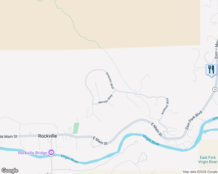 map of restaurants, bars, coffee shops, grocery stores, and more near 2527 Anasazi Way in Springdale
