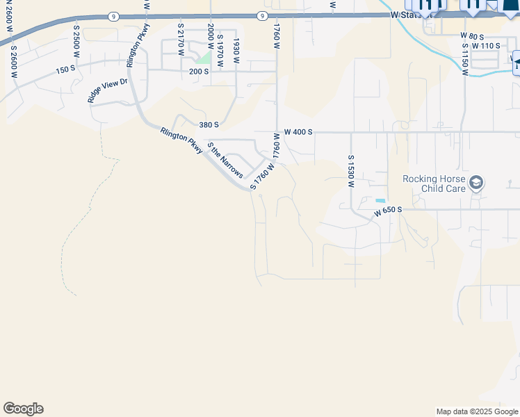 map of restaurants, bars, coffee shops, grocery stores, and more near 592 South 1800 West in Hurricane