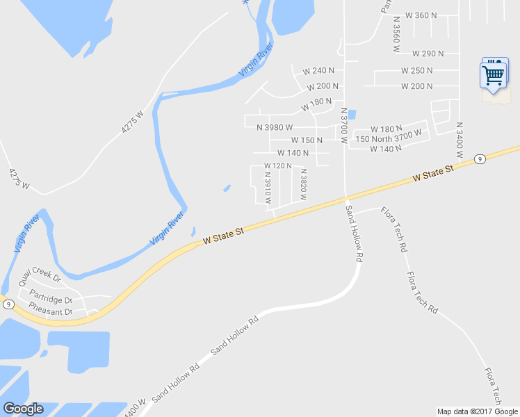 map of restaurants, bars, coffee shops, grocery stores, and more near 3929 West 40 North in Hurricane