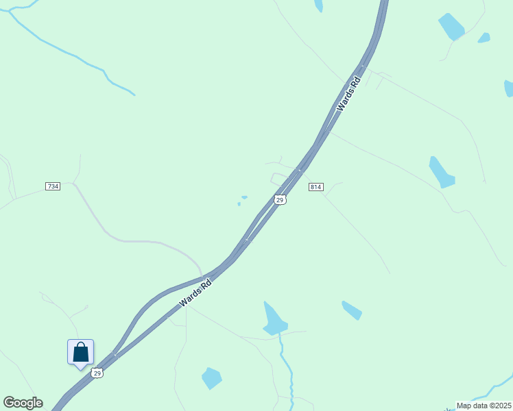map of restaurants, bars, coffee shops, grocery stores, and more near 2512 Wards Road in Altavista