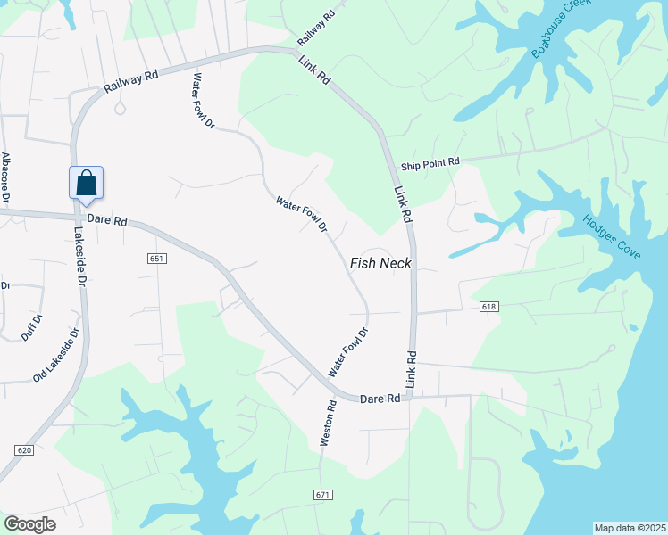 map of restaurants, bars, coffee shops, grocery stores, and more near 604 Water Fowl Drive in Yorktown