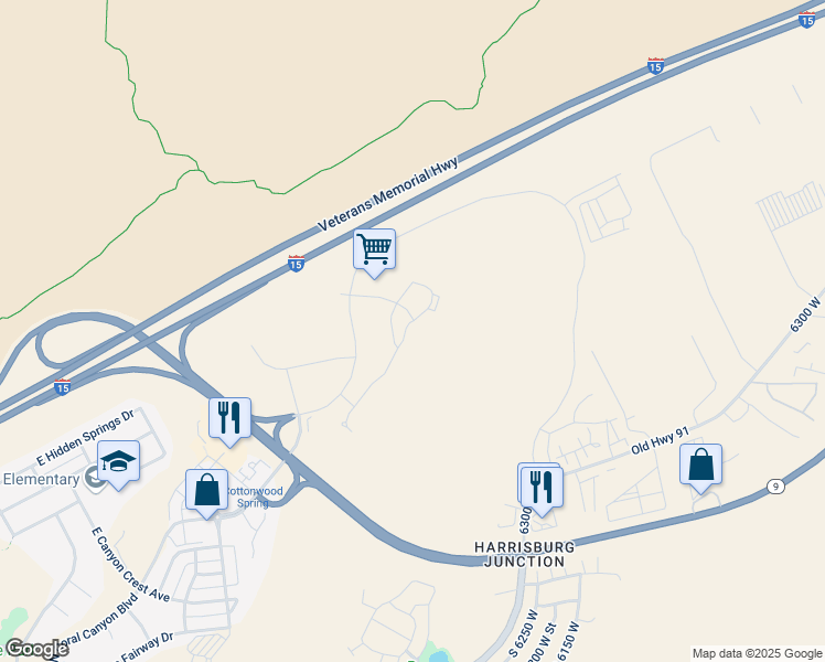 map of restaurants, bars, coffee shops, grocery stores, and more near 188 North 6680 West in Hurricane
