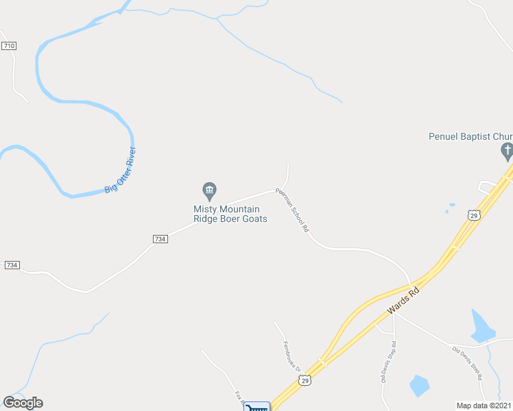 map of restaurants, bars, coffee shops, grocery stores, and more near 712 Peerman School Road in Altavista