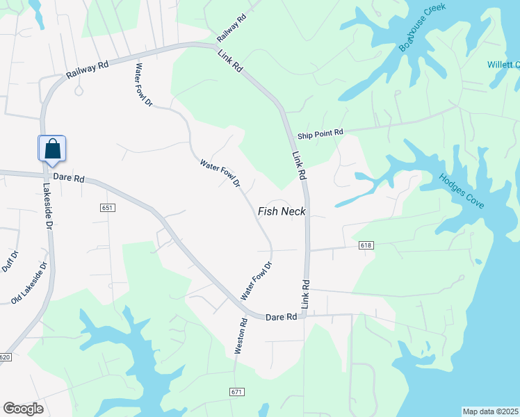 map of restaurants, bars, coffee shops, grocery stores, and more near 101 Pintail Place in Yorktown